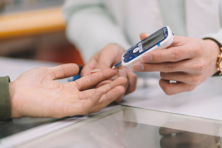 blood sugar test at pharmacy store